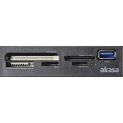 Akasa AK-ICR-27 USB 3.0 Multi Card Reader - UHS-II, 3.5", Black - IT Supplies Ltd