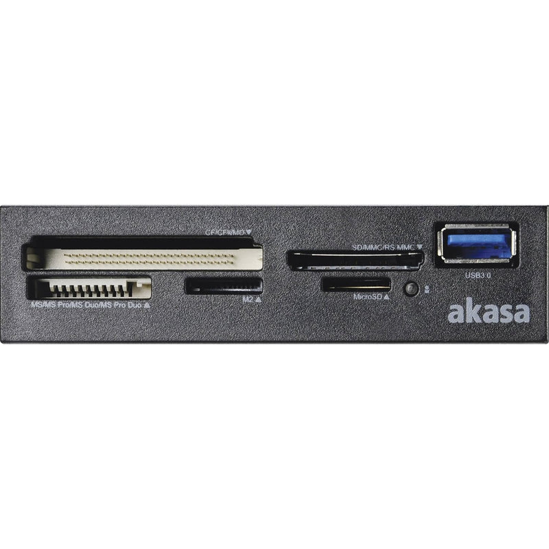 Akasa AK-ICR-27 USB 3.0 Multi Card Reader - UHS-II, 3.5", Black - IT Supplies Ltd