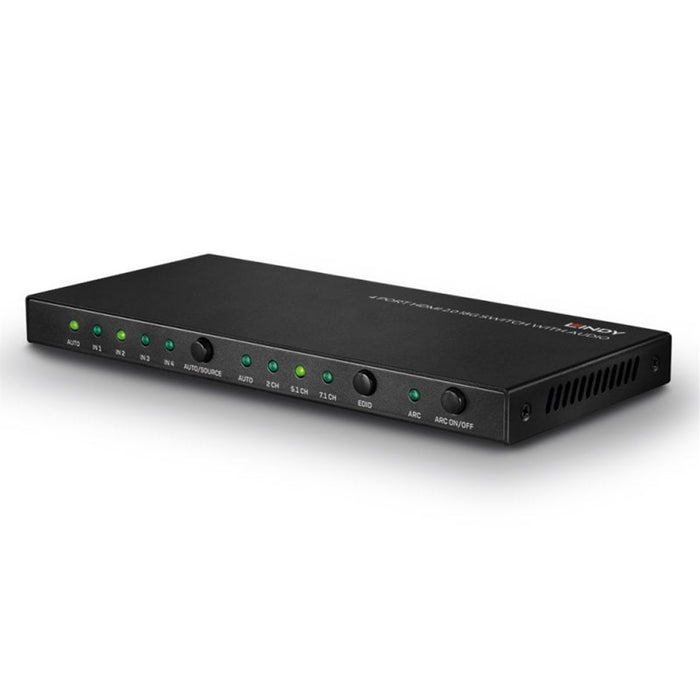 LINDY 38249 4-Port HDMI 2.0 18G Switch with Audio & HDR Support