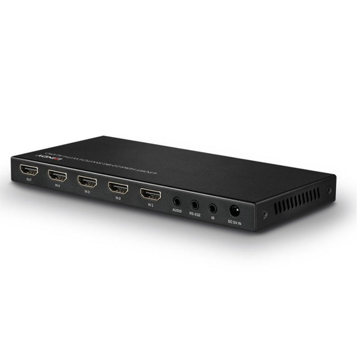LINDY 38249 4-Port HDMI 2.0 18G Switch with Audio & HDR Support