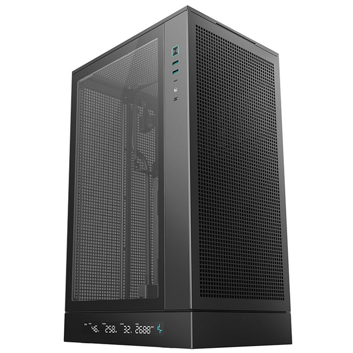 DeepCool CH270 Digital Black Micro-ATX Case with USB-C & 360mm Support