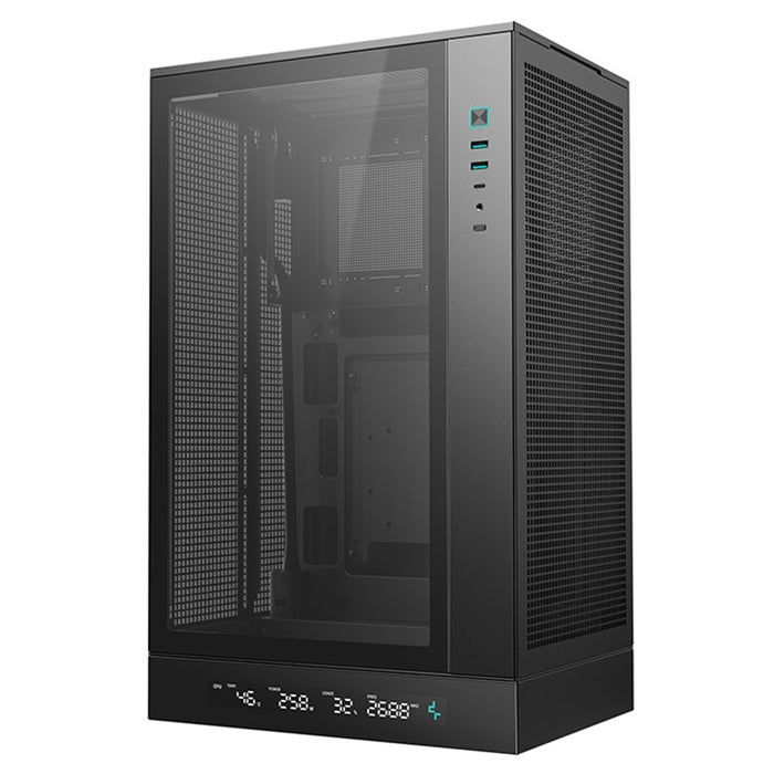 DeepCool CH270 Digital Black Micro-ATX Case with USB-C & 360mm Support