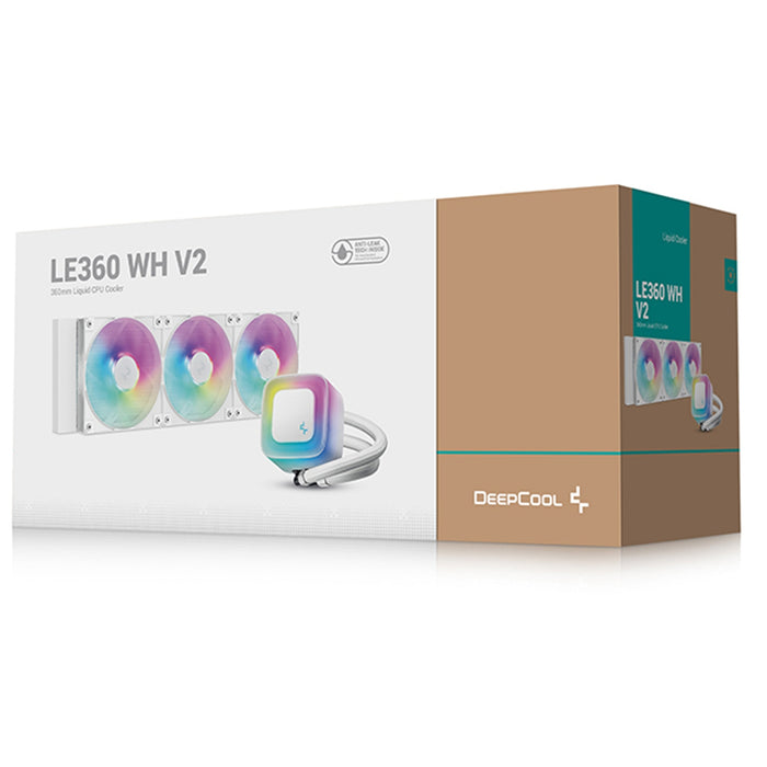DeepCool LE360 V2 White 360mm ARGB Liquid CPU Cooler – Quiet & Cool