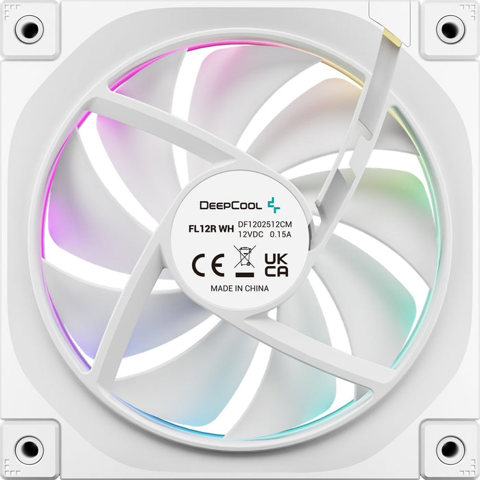 DeepCool FL12 120mm Reverse ARGB Fan 3-Pack White – Quiet, PWM, High Airflow