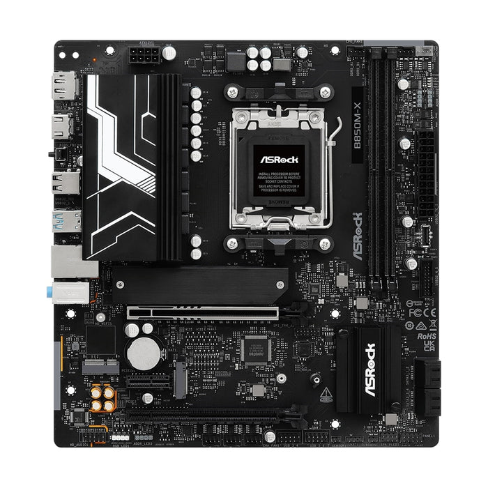ASRock B850M-X Micro-ATX Motherboard – AM5, DDR5, PCIe 5.0, USB-C