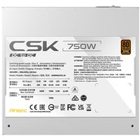 Antec CSK750 White PSU – 80+ Bronze, PCIe 5.1 Ready, 750W, 5-Year Warranty