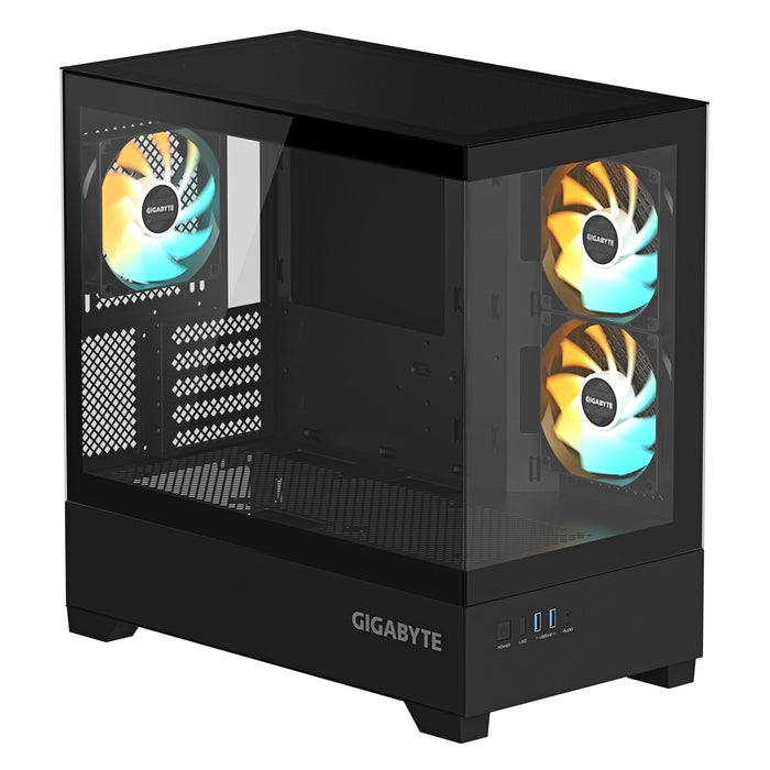Gigabyte C201 Panoramic RGB Case – mATX, ARGB, 360mm Cooling