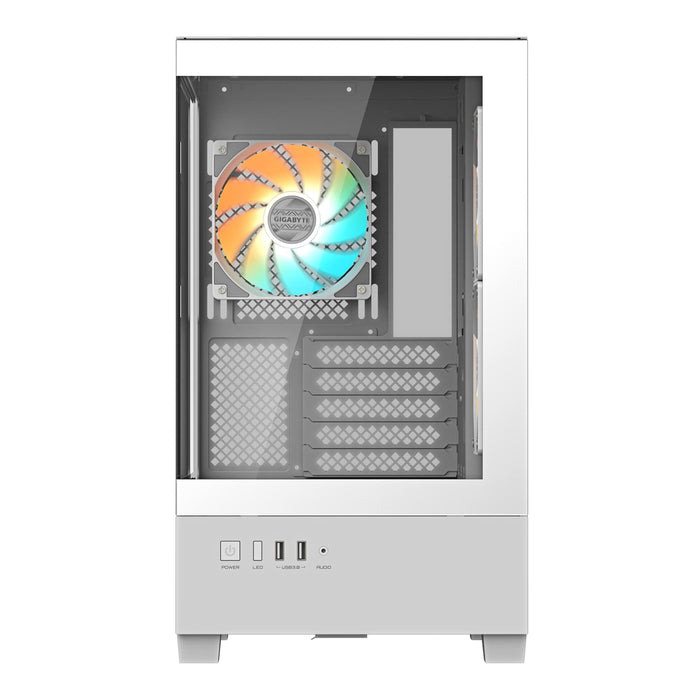 Gigabyte C201 Panoramic ICE RGB Case – White, ARGB, 360mm Cooling