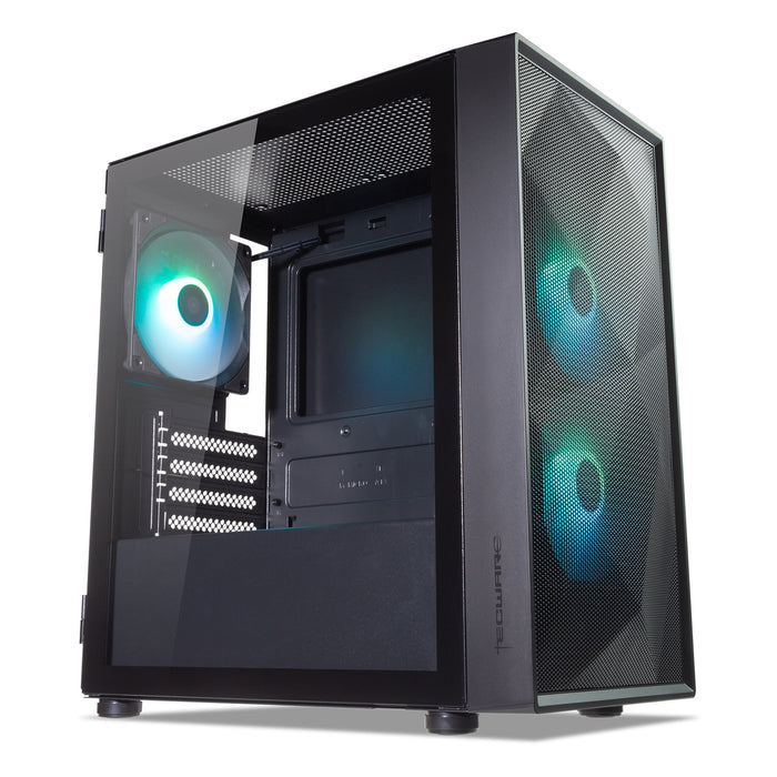 TecWare Forge M2 mATX Case – Mesh Front, 3× ARGB Fans, Black