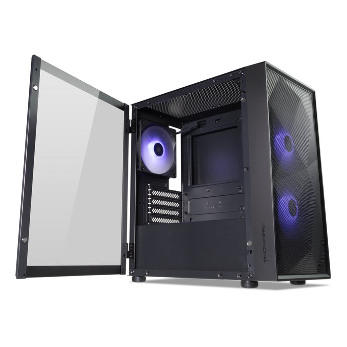 TecWare Forge M2 mATX Case – Mesh Front, 3× ARGB Fans, Black