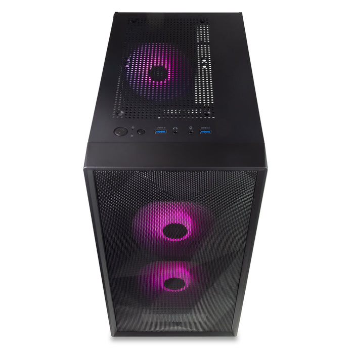 TecWare Forge M2 mATX Case – Mesh Front, 3× ARGB Fans, Black