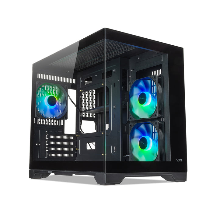 TecWare VXN Evo mATX Case – Dual Chamber, 3 ARGB Fans, Glass, USB-C