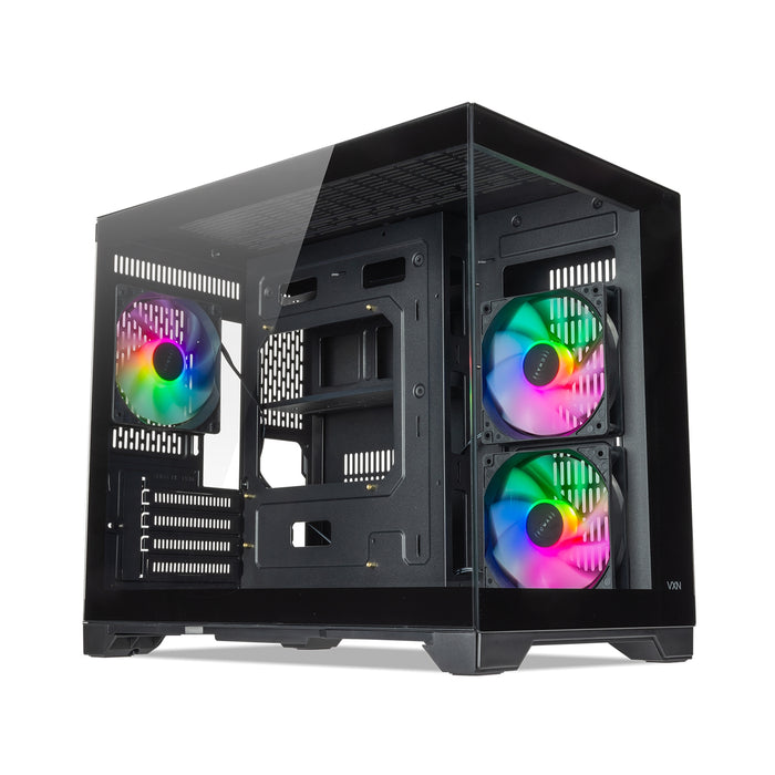 TecWare VXN Evo mATX Case – Dual Chamber, 3 ARGB Fans, Glass, USB-C