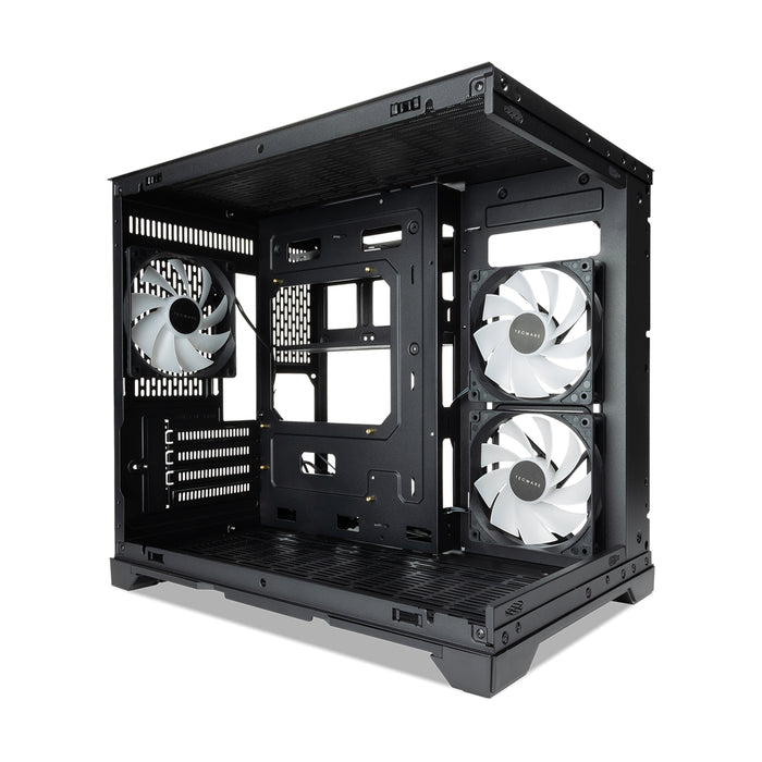 TecWare VXN Evo mATX Case – Dual Chamber, 3 ARGB Fans, Glass, USB-C
