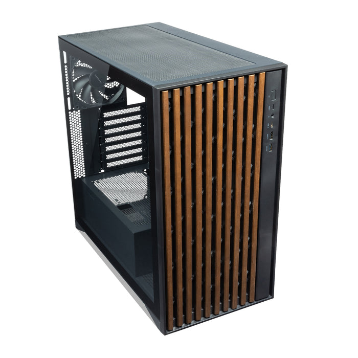 TecWare Timber ATX PC Case – Wood Panel, 4 Fans, Dual Glass, USB-C