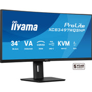 iiyama ProLite XCB3497WQSNP-B1 34" UWQHD USB-C Curved Monitor - IT Supplies Ltd