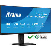 iiyama ProLite XCB3497WQSNP-B1 34" UWQHD USB-C Curved Monitor - IT Supplies Ltd
