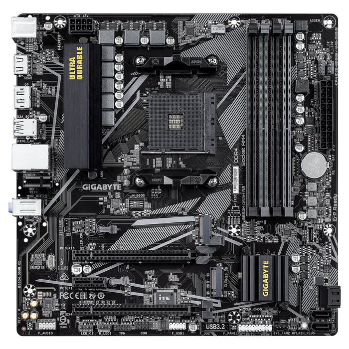 Gigabyte B550M DS3H R2 AM4 mATX Motherboard - Ryzen, PCIe 4.0, M.2