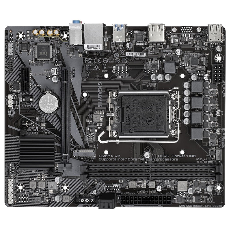 Gigabyte H610M K V2 DDR5 Intel 1700 mATX Motherboard – PCIe 4.0, M.2, GbE - IT Supplies Ltd
