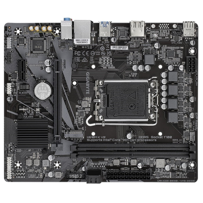 Gigabyte H610M K V2 DDR5 Intel 1700 mATX Motherboard – PCIe 4.0, M.2, GbE