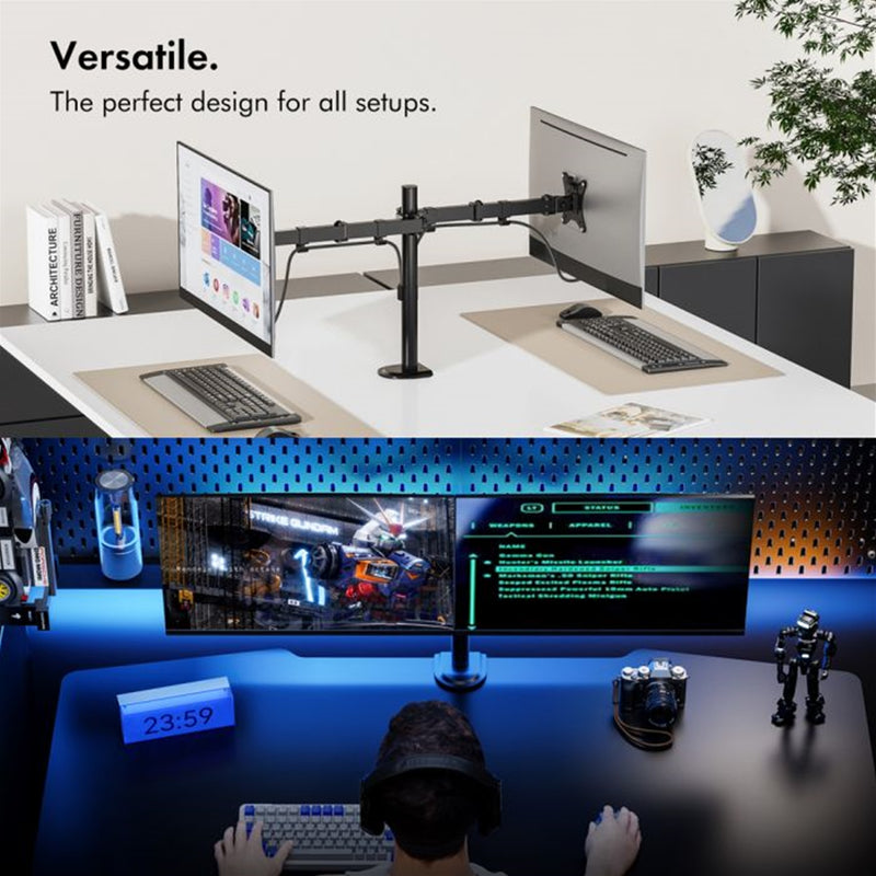 VonHaus Dual Monitor Clamp Mount for 13"–32" Screens – VESA Ready - IT Supplies Ltd