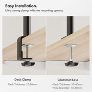 VonHaus Dual Monitor Clamp Mount for 13"–32" Screens – VESA Ready - IT Supplies Ltd