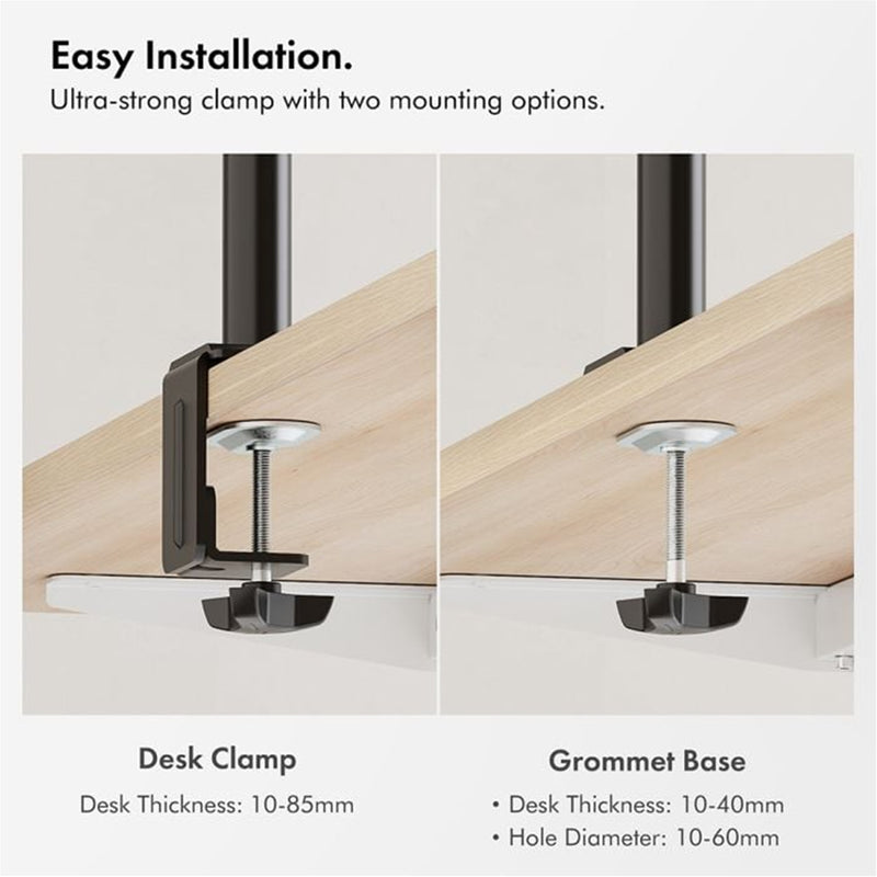 VonHaus Dual Monitor Clamp Mount for 13"–32" Screens – VESA Ready - IT Supplies Ltd