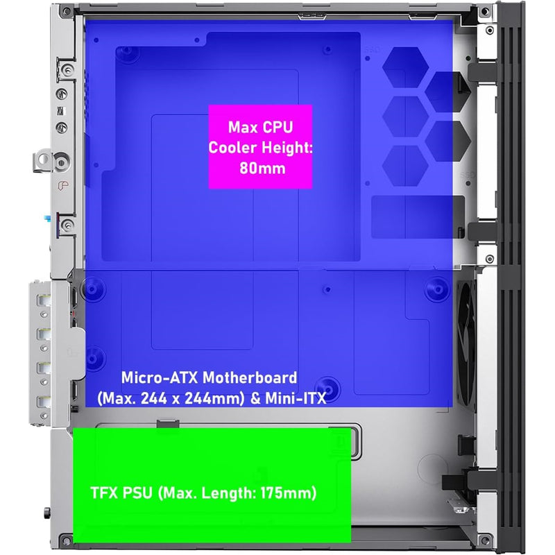 CiT S8i SFF Micro-ATX Case – 8.3L Compact PC Chassis, USB-C - IT Supplies Ltd