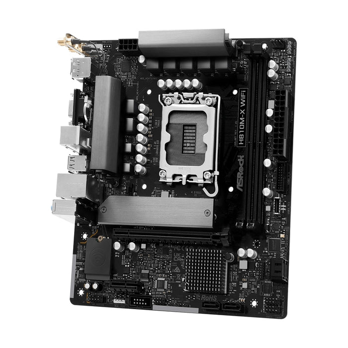 ASRock H810M-X WiFi Intel 1851 DDR5 Motherboard | 2.5G LAN, M.2