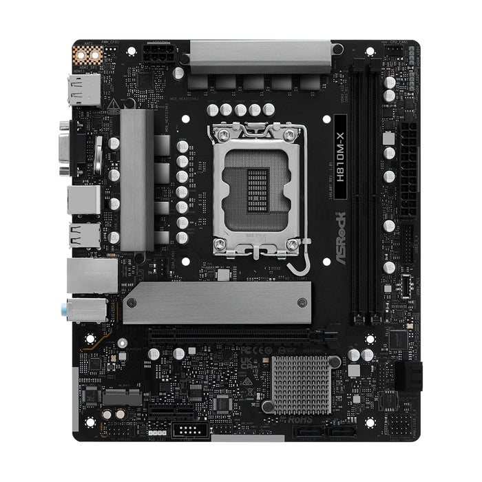 ASRock H810M-X Intel 1851 DDR5 Motherboard | M.2, WiFi, 2.5G LAN