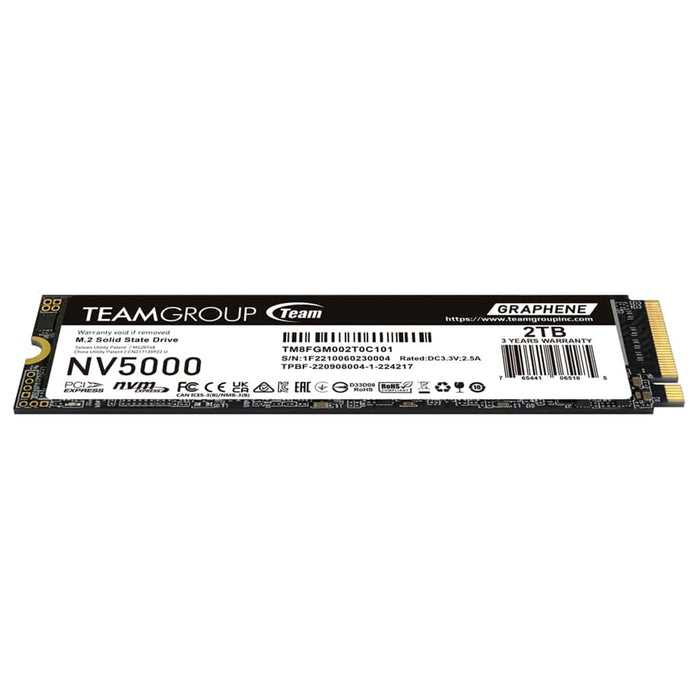 Team NV5000 2TB M.2 PCIe Gen4x4 NVMe SSD – 4500MB/s Read