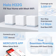 Mercusys Halo H32G AC1200 Mesh Wi-Fi System – Whole Home Coverage - IT Supplies Ltd