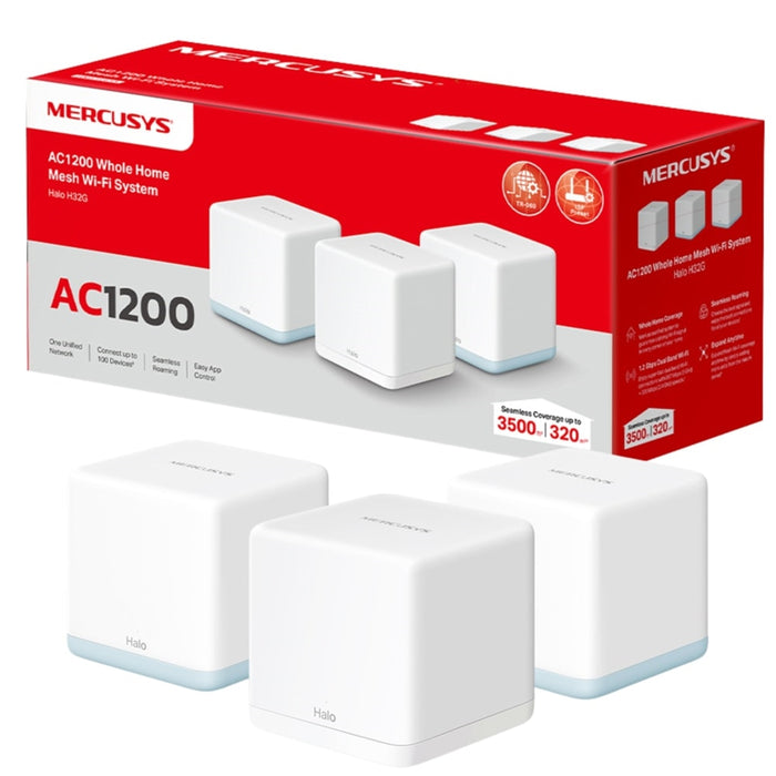 Mercusys Halo H1200G AC1200 Mesh WiFi System 3 Pack – Whole Home