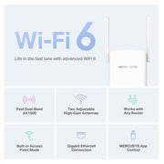 Mercusys ME60X AX1500 Wi-Fi 6 Range Extender – Dual Band Booster - IT Supplies Ltd