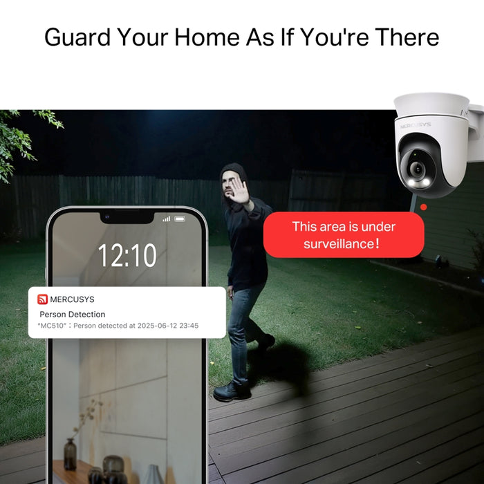 Mercusys MC510 2K QHD Outdoor Pan/Tilt WiFi Security Camera