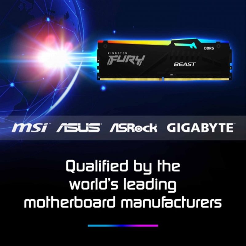 Kingston FURY Beast DDR5 RGB 32GB 5200MT/s CL40 Gaming Memory