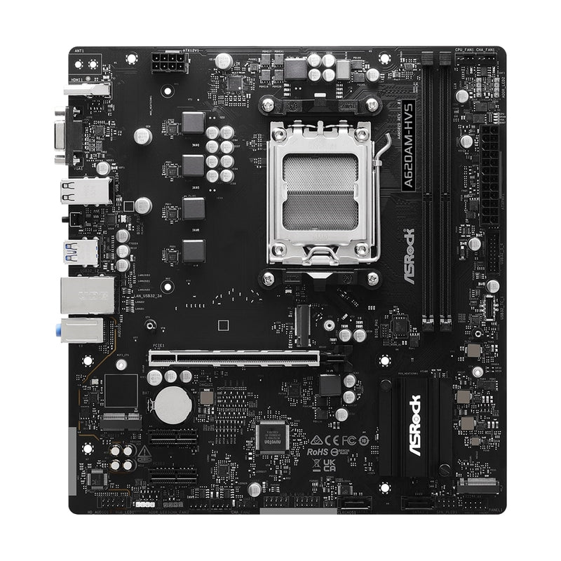 ASRock A620AM-HVS AMD AM5 Motherboard – DDR5, M.2, HDMI, Micro-ATX