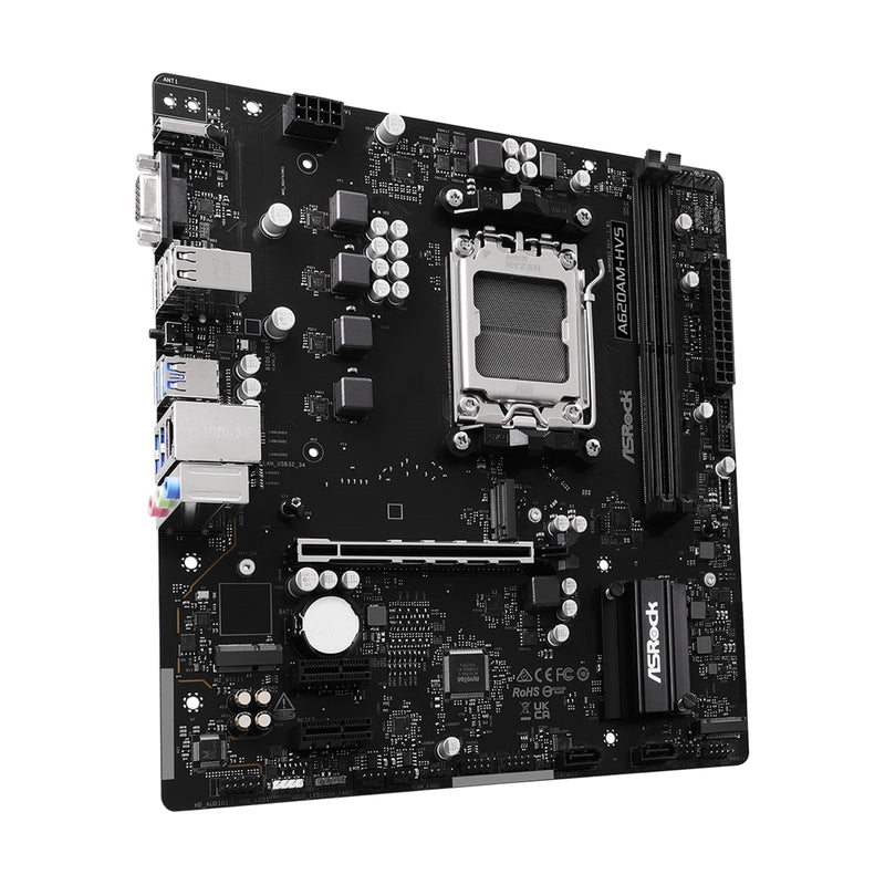 ASRock A620AM-HVS AMD AM5 Motherboard – DDR5, M.2, HDMI, Micro-ATX