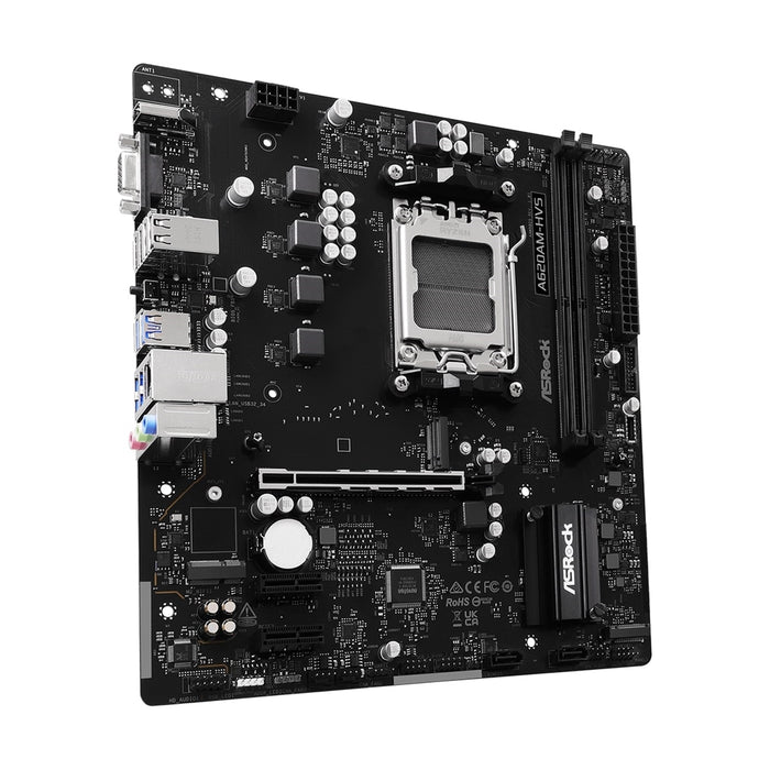 ASRock A620AM-HVS AMD AM5 Motherboard – DDR5, M.2, HDMI, Micro-ATX