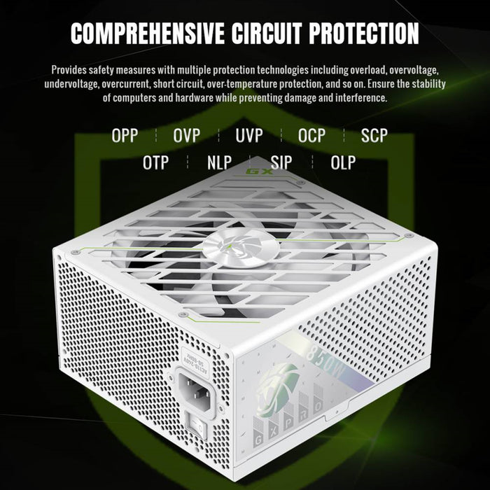 GameMax GX-850 Pro Modular 80 Plus Gold PSU – ATX3.0/PCIe5.0 White