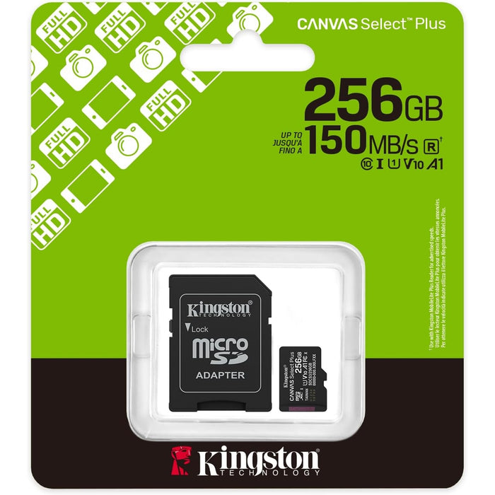 Kingston Canvas Select Plus 256GB microSD Card Class 10 UHS-I