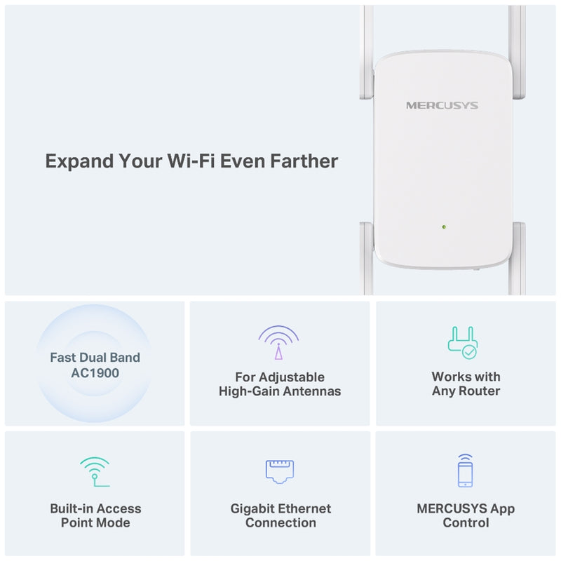 Mercusys ME50G AC1900 Wi-Fi Range Extender with Gigabit Port - IT Supplies Ltd