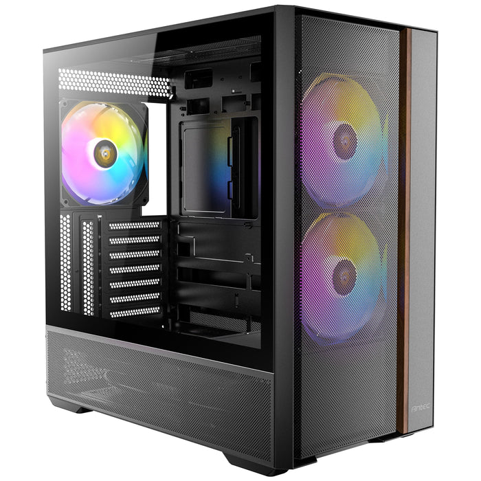 Antec FLUX Mid Tower PC Case – Tempered Glass, ARGB, USB-C, ATX/ITX