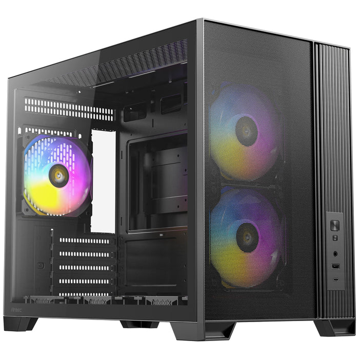 Antec FLUX M Mini Tower PC Case – 6 Fans, USB-C, Tempered Glass