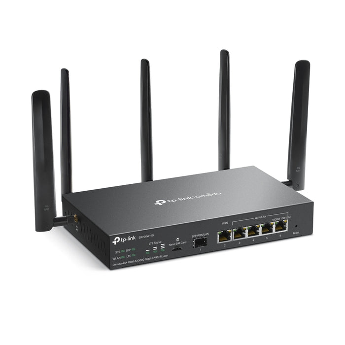 TP-Link Omada ER706W-4G AX3000 Wi-Fi 6 4G+ VPN Router – Gigabit