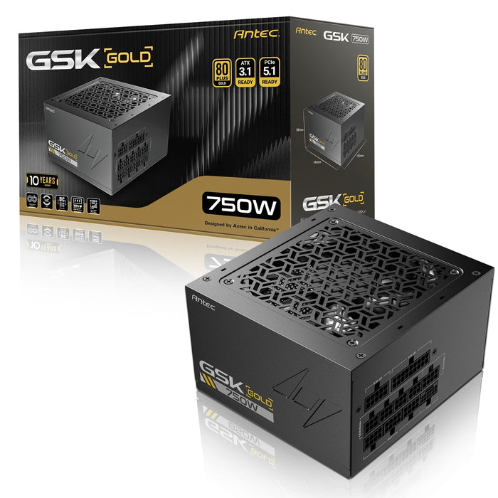 Antec GSK 750W ATX3.1 PSU V2 - 80+ Gold, Full Modular, PCIe 5.1