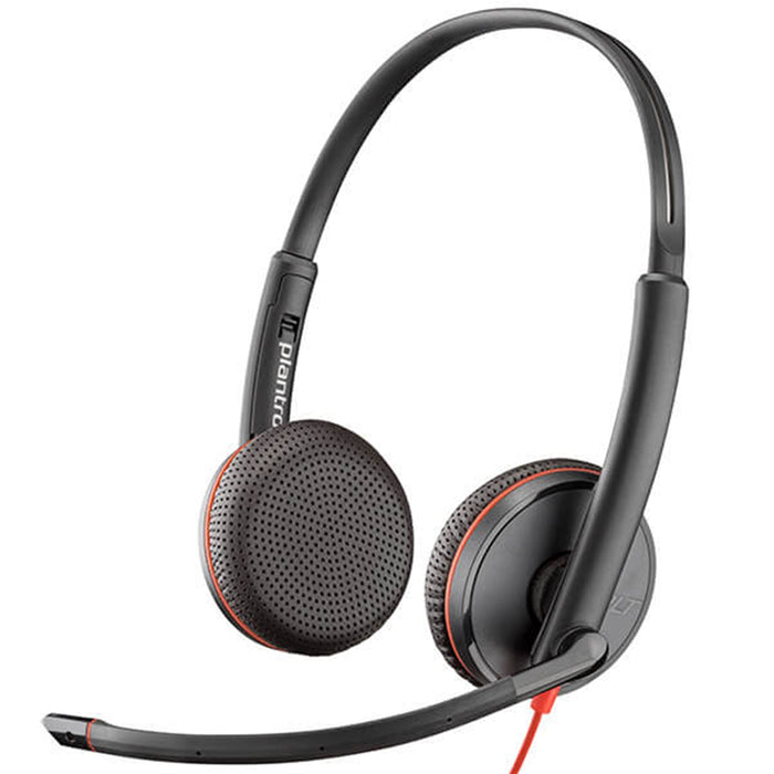 Poly Blackwire 3225 USB-C & 3.5mm Headset – Stereo, Noise-Cancelling