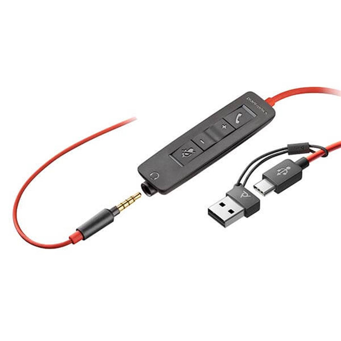 Poly Blackwire 3225 USB-C & 3.5mm Headset – Stereo, Noise-Cancelling