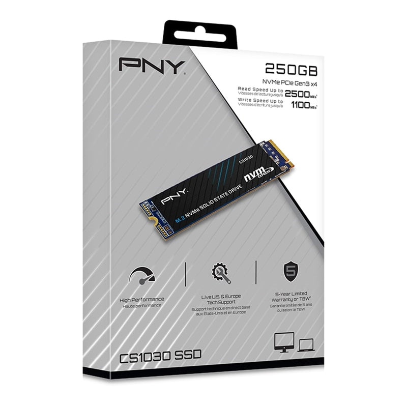PNY CS1030 250GB NVMe SSD - PCIe Gen3 x4, 2500MB/s Read - IT Supplies Ltd