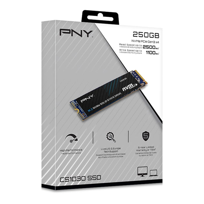 PNY CS1030 250GB NVMe SSD - PCIe Gen3 x4, 2500MB/s Read